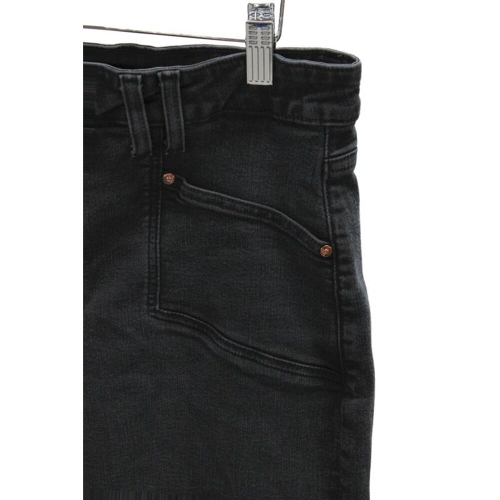 Paige Women Cropped Black Mid Rise Cotton Jeans Button Size 32 - Picture 2 of 8